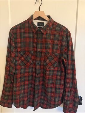 The Kooples Men’s Red Plaid Flannel Button Down Shirt - Size Small